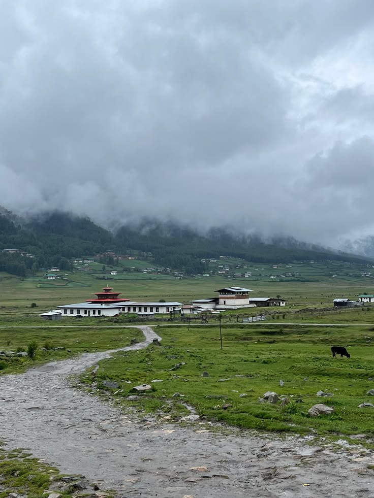 Gangtey Monastery overlooking the glacial marshland of Phobjikha valley